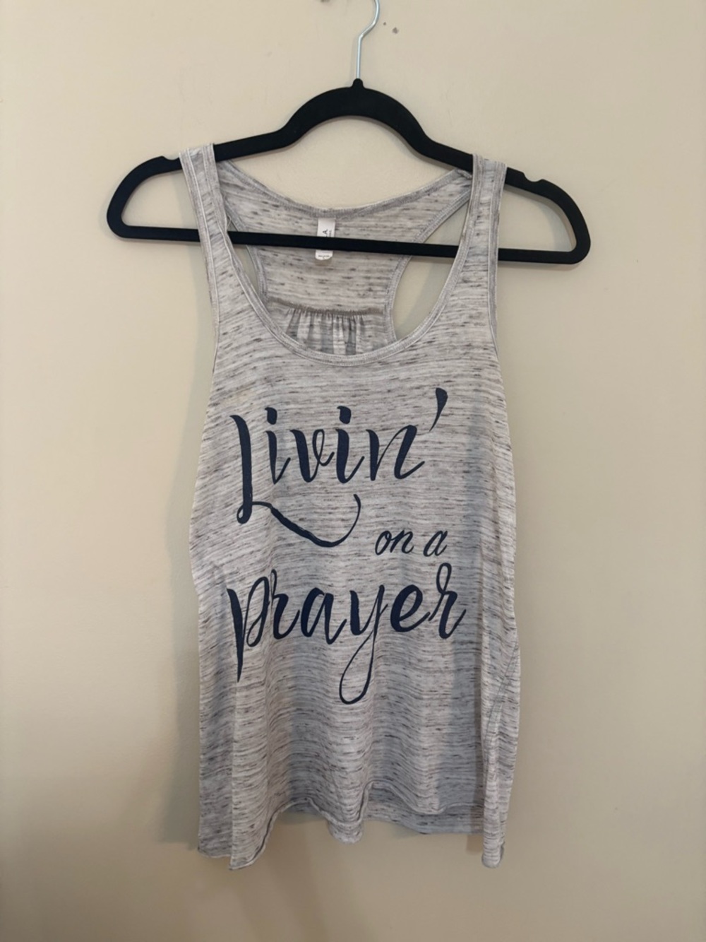 Bella Canvas Gray Marled Tank Top with Navy Script